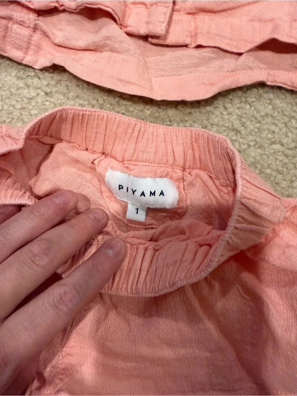 Toddler Short-Sleeve Pink Pajama Set with Button-Front Top